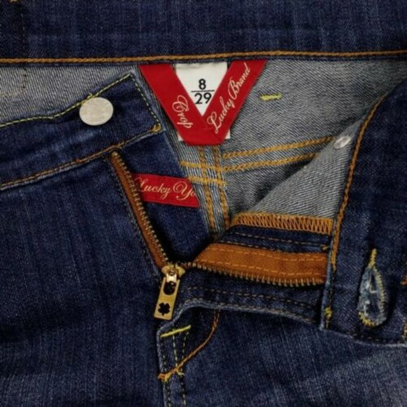 Lucky Brand Easy Rider Blue Stonewash Distressed Denim Capri Jeans Womens Size 8 - Picture 12 of 14